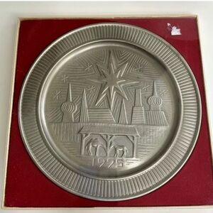Selandia Pewter Plate Original Box 1975 - Star Over Bethlehem #0483 Wall Hanger